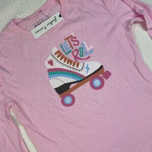 Feather 4 Arrow Long Sleeve Top Shirt Girls Size 12 Pink Let's Roll Skate $35